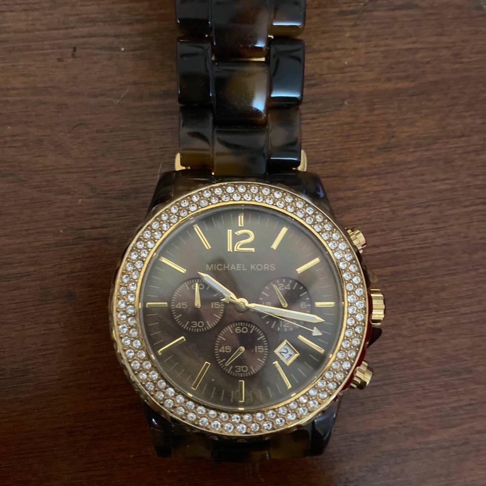 Tortoise shell Michael Kors watch